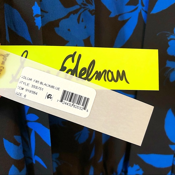 Sam Edelman Graphic Botanic Halter Blue Midi Dress - Picture 13 of 13